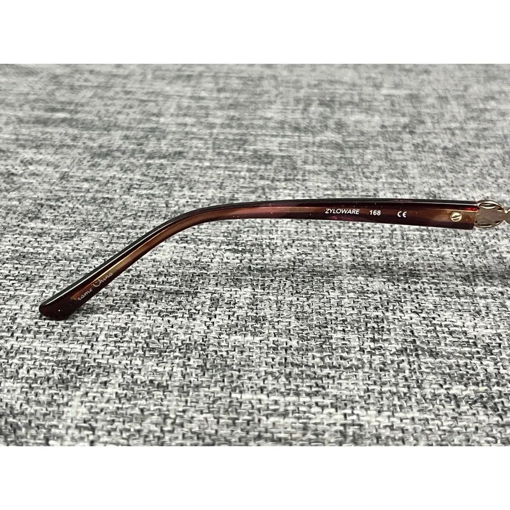 Sophia Loren M231 Zyloware Gold Burgundy Semi-Rimless Eyeglasses Frames 51-19